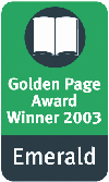 Golden Page Award Winner 2003 - Emerald